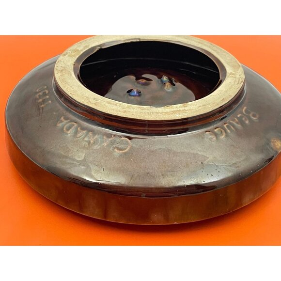 Vintage 60s ashtray, Beauceware ceramic Canadian pottery, faux marble glaze - Picture 6 of 7